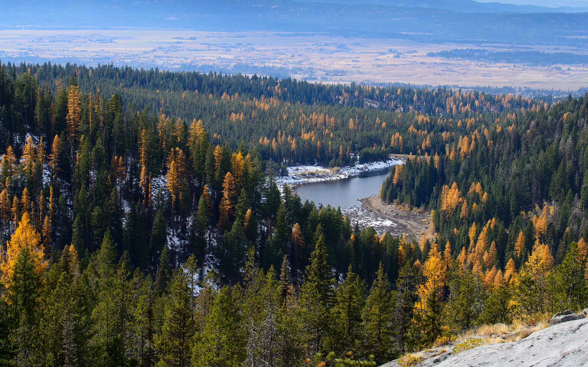Stanley Dean, CLU, Insurance & Financial Services - Aerial View of Idaho Forest and a River in the Fall