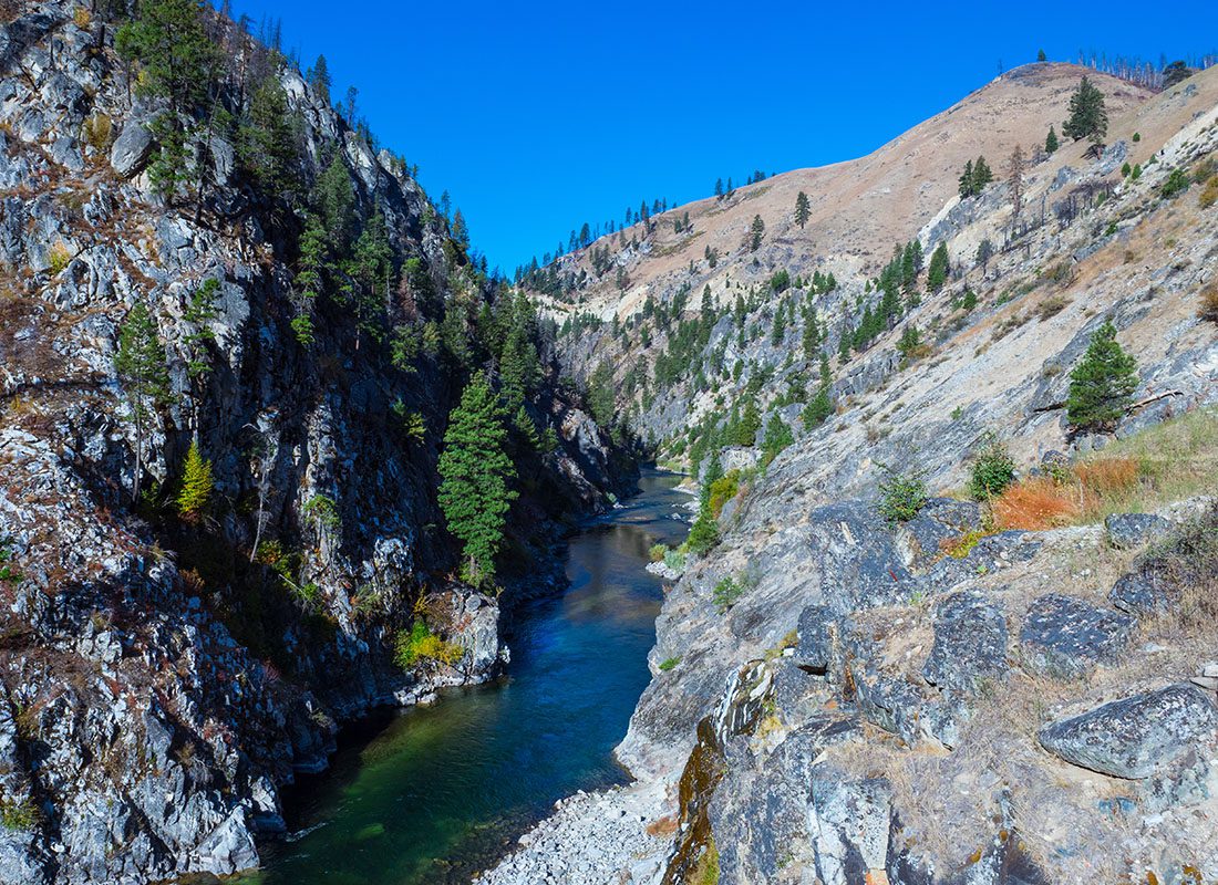 Contact - Rocky Valley With the Payette River at the Bottom of the Gorge